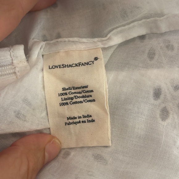 Love Shack Fancy Onika White Cotton Eyelet Mini Skirt, size 8 - Picture 9 of 11